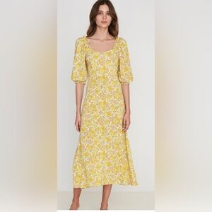 Faithfull the Brand Brontë Midi Dress in Grey Gardens Floral NWT XXL/12/AU 16